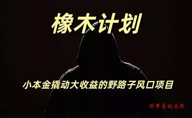 橡木计划,小投入撬动高回报的风口野路子项目,一天投入2小时左右 橡木计划,小投入撬动高回报的风口野路子项目,一天投入2小时左右