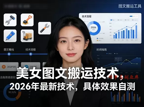 美女图文搬运技术，2026年最新技术，具体效果自测-难事易副业库