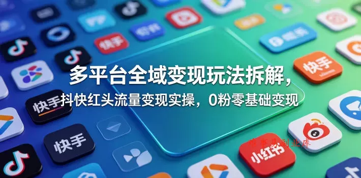 多平台全域变现玩法拆解,抖快红头流量变现实操,0粉零基础变现 多平台全域变现玩法拆解,抖快红头流量变现实操,0粉零基础变现