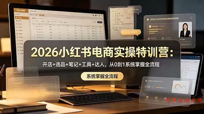 （18978期）2026小红书电商实操特训营：开店+选品+笔记+工具+达人，从0到1系统掌握全流程-难事易副业库