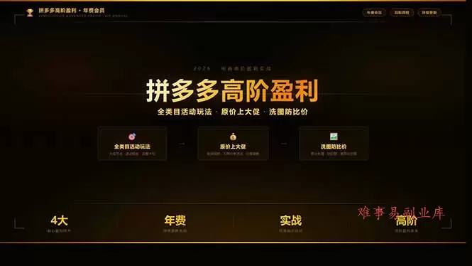 拼多多高阶盈利年费会员(更新3月31