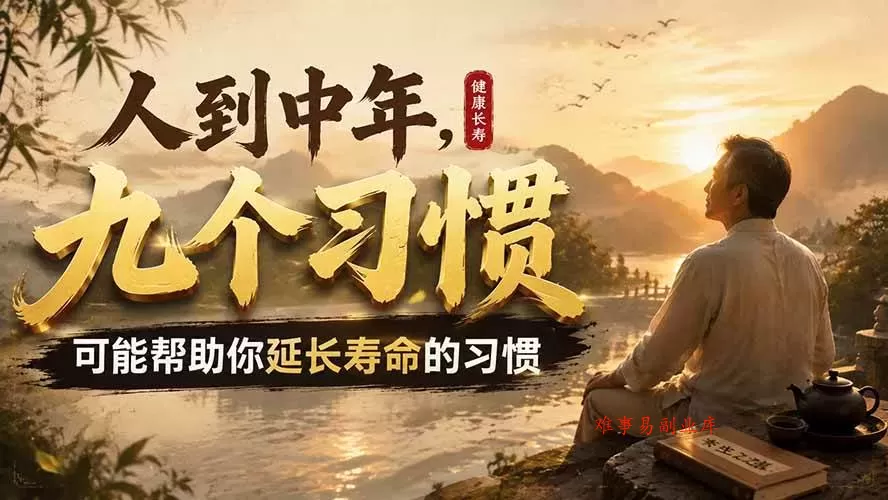 （19707期）付费文章：人到中年，九个可能帮助你延长寿命的习惯-难事易副业库