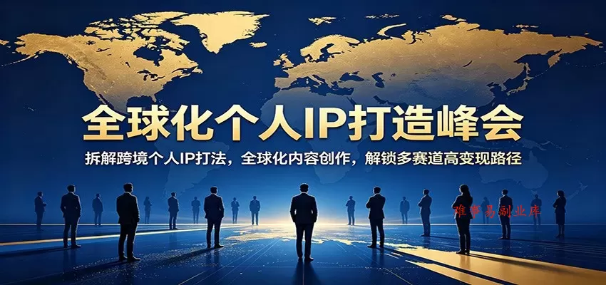 全球化个人IP打造峰会：拆解跨境个人IP打法，全球化内容创作，解锁多赛道高变现路径-难事易副业库