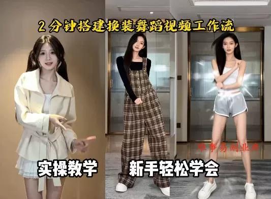 通过Coze工作流，制作《跳舞卡点换装视频》，两分钟制作完成，从0到1演示搭建过程-难事易副业库