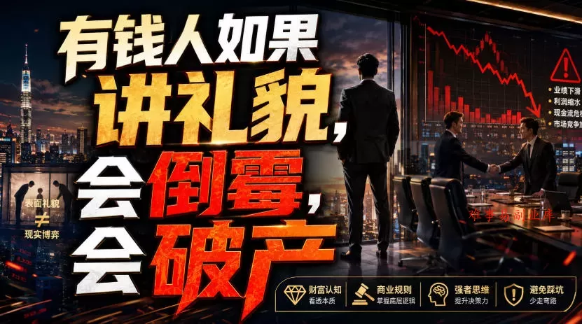 付费文章：有钱人如果讲礼貌，会倒霉，会破产-难事易副业库