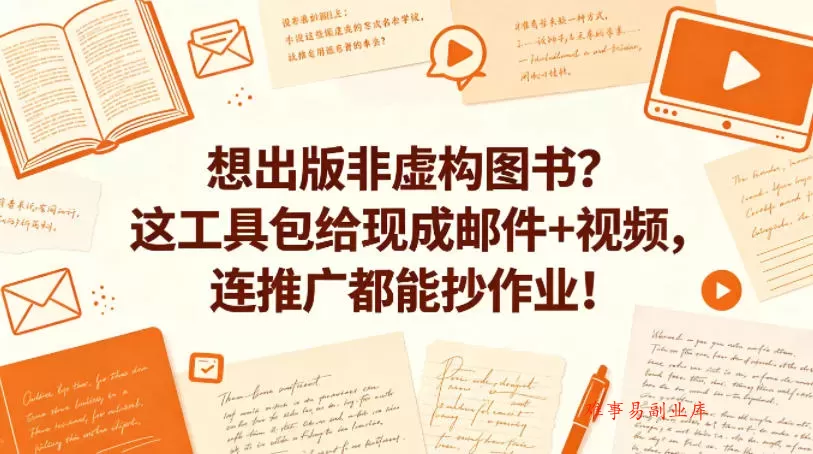 想出版非虚构图书？这工具包给现成邮件+视频，连推广都能抄作业！【原创双语字幕】-难事易副业库