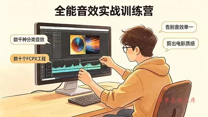 （18287期）全能音效实战训练营：数千种分类音效+数十个FCPX工程，告别音效单一，剪出电影质感-难事易副业库