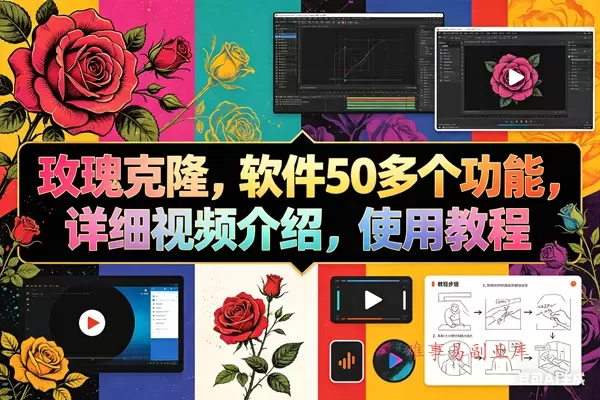 （18093期）玫瑰克隆工具，ai智能体软件，自媒体神器，一键爆款，60多个功能详细教程