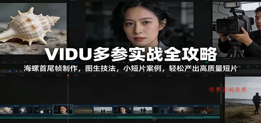 VIDU多参实战全攻略：海螺首尾帧制作，图生技法，小短片案例，轻松产出高质量短片-难事易副业库
