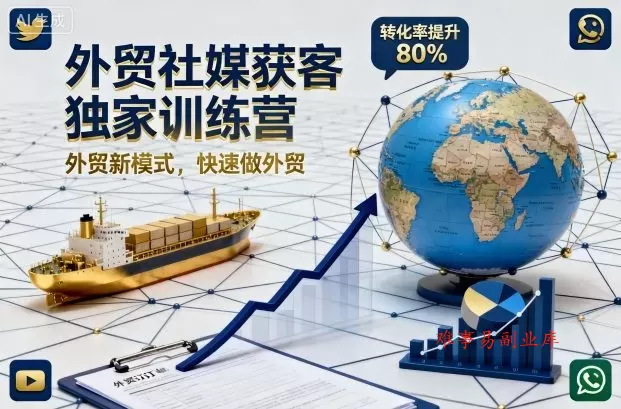 外贸社媒获客独家训练营，外贸新模式，快速做外贸（更新26年4月）-难事易副业库