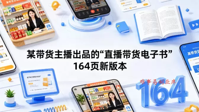 某带货主播出品的《直播带货电子书》164页新版本-难事易副业库