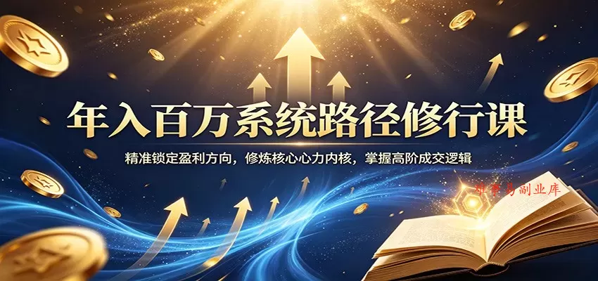 年入百万系统路径修行课：精准锁定盈利方向，修炼核心心力内核，掌握高阶成交逻辑-难事易副业库