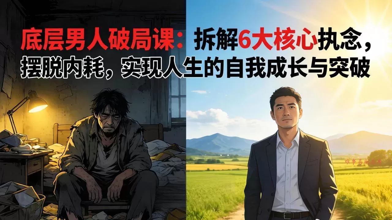 （17747期）付费文章：底层男人破局课：拆解 6 大核心执念，摆脱内耗，实现人生的自我成长与突破-难事易副业库