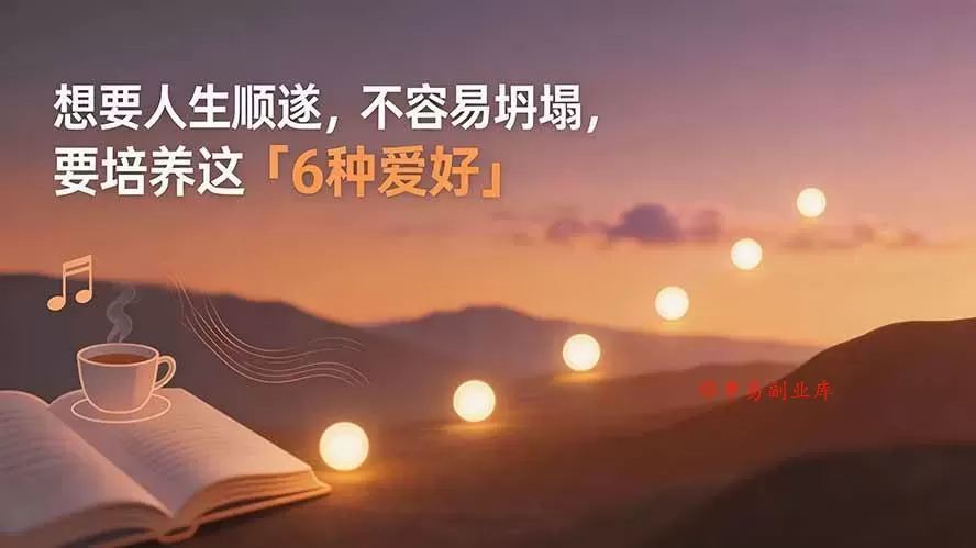 （19638期）付费文章：想要人生顺遂，不容易坍塌，要培养这6种爱好-难事易副业库