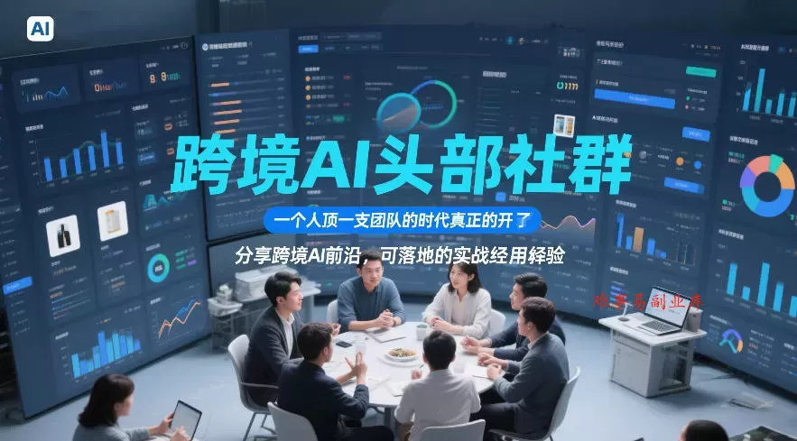 跨境AI头部社群，一个人顶一支团队的时代真正的开始了，分享跨境AI前沿，可落地的实战经验（更新3月）-难事易副业库