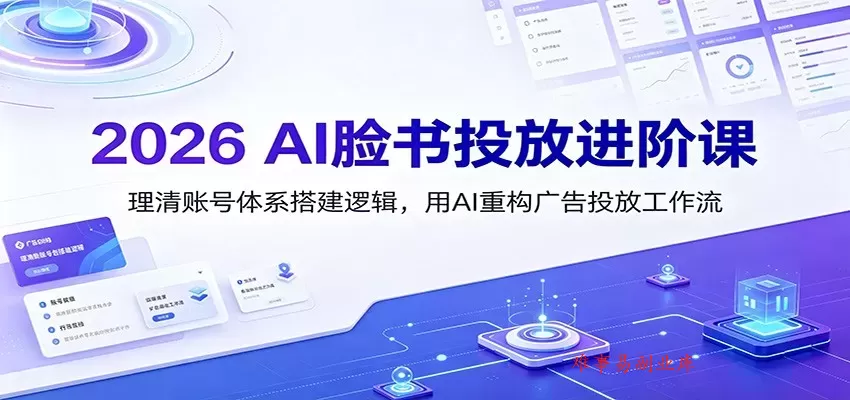 2026 AI脸书投放进阶课：理清账号体系搭建逻辑，用AI重构广告投放工作流（更新）-难事易副业库