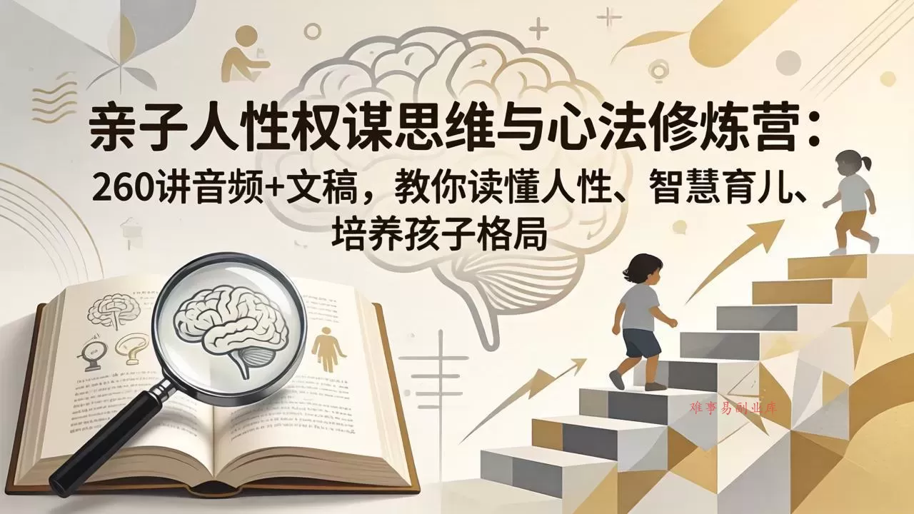 亲子人性权谋思维与心法修炼营：260讲音频+文稿，教你读懂人性、智慧育儿、培养孩子格局-难事易副业库