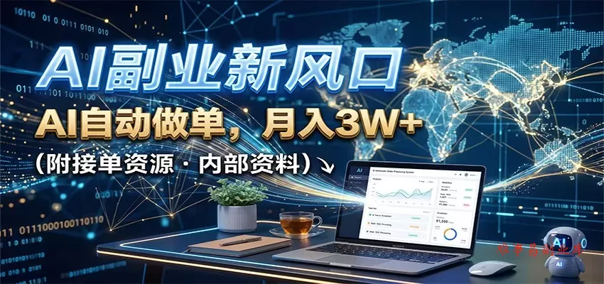 AI副业新风口,AI自动做单,月入3W+,附接单资源 AI副业新风口,AI自动做单,月入3W+,附接单资源