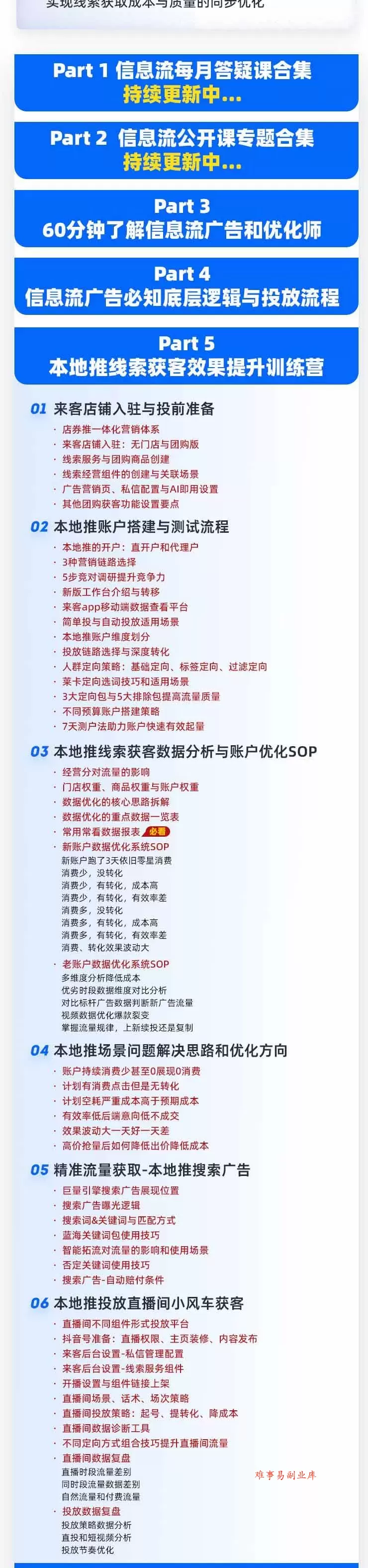 （19665期）本地推32期线索获客训练营｜8月全新2026投放教程，来客开户冷启动搜索广告素材优化全链路实操教学