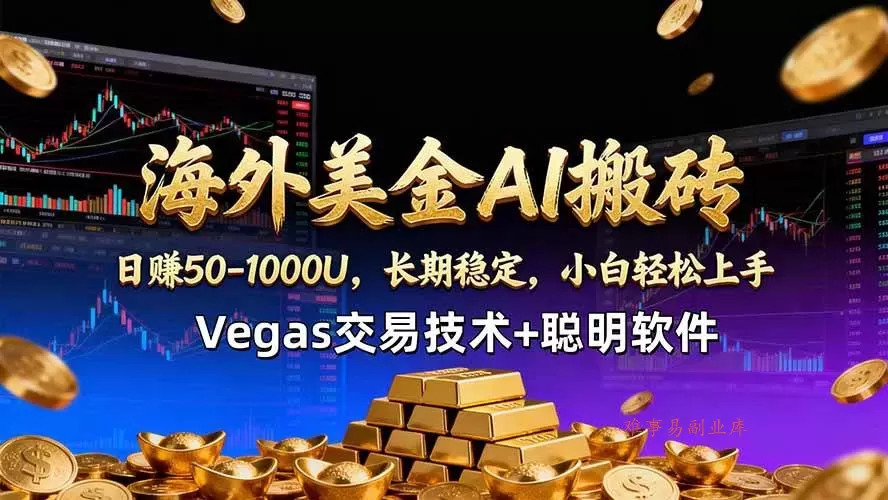（18276期）海外美金AI搬砖技术Vegas交易技术+聪明软件【训练营第七期】，日赚50-100U