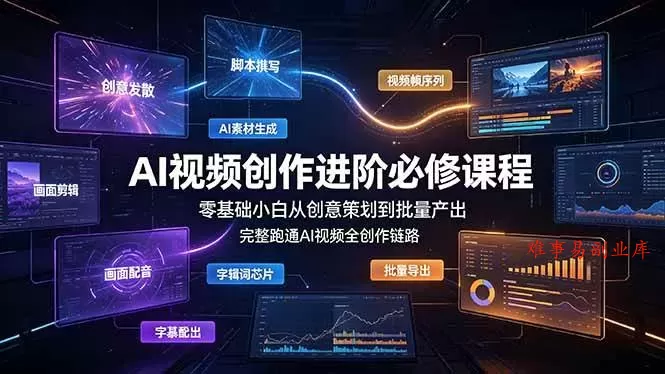 (19159期)AI视频创作进阶必修课程:零基础小白从创意策划到批量产出,完整跑通AI视频全创作链路 (19159期)AI视频创作进阶必修课程:零基础小白从创意策划到批量产出,完整跑通AI视频全创作链路