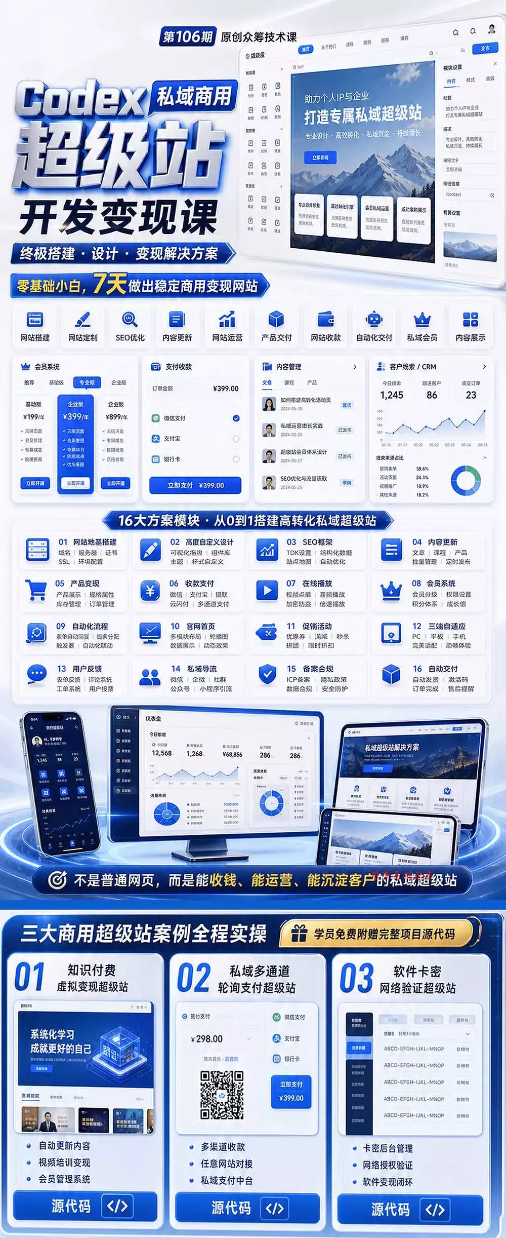 Codex私域商用超级站Ai开发变现课106期-更新0630：不是普通网站，而是能收钱，能运营，能沉淀客户的私域超级站