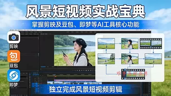 （17704期）风景短视频实战宝典：掌握剪映及豆包、即梦等AI工具的核心功能，独立完成风景短视频剪辑
