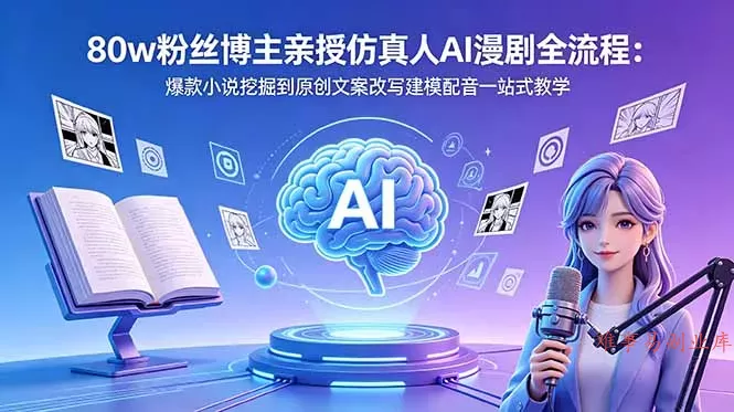 80w粉丝博主亲授仿真人AI漫剧全流程:爆款小说挖掘到原创文案改写建模配音一站式教学 80w粉丝博主亲授仿真人AI漫剧全流程:爆款小说挖掘到原创文案改写建模配音一站式教学