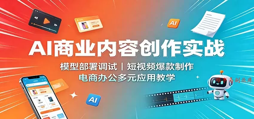 AI商业内容创作实战:模型部署调试,短视频爆款制作,电商办公多元应用教学 AI商业内容创作实战:模型部署调试,短视频爆款制作,电商办公多元应用教学
