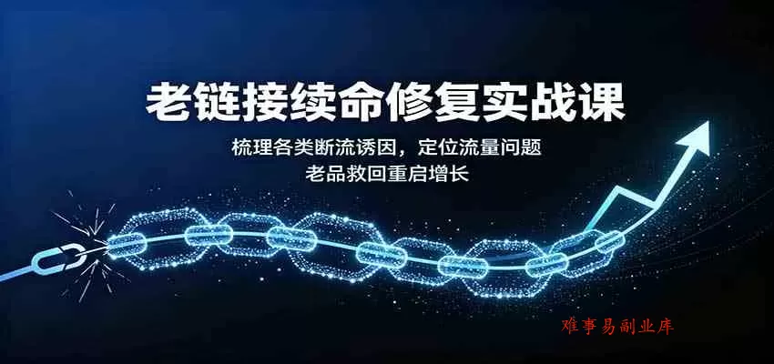 老链接续命修复实战课:梳理各类断流诱因,定位流量问题,老品救回重启增长 老链接续命修复实战课:梳理各类断流诱因,定位流量问题,老品救回重启增长