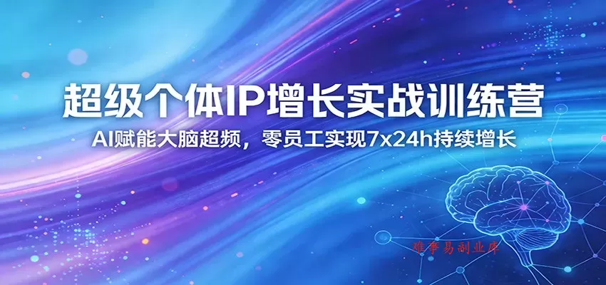 超级个体IP增长实战训练营：AI赋能大脑超频，零员工实现7x24h持续增长（更新）-难事易副业库