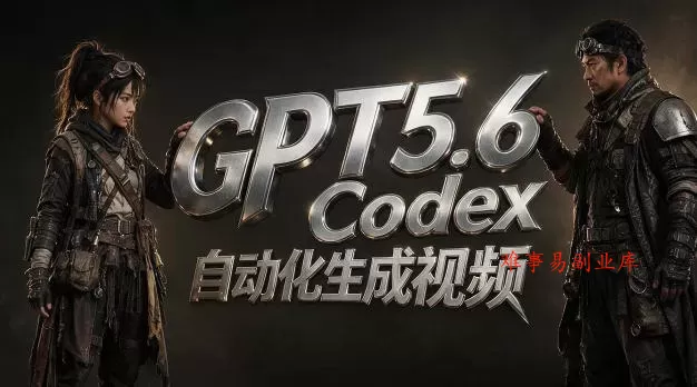 GPT5.6+Codex自动化生成视频全流程实战，从提示词设计、角色设定、封面海报，到视频生成思路与自动化工作流-难事易副业库