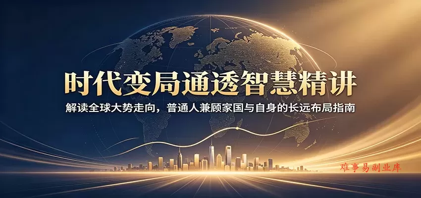 时代变局通透智慧精讲：解读全球大势走向，普通人兼顾家国与自身的长远布局指南-难事易副业库