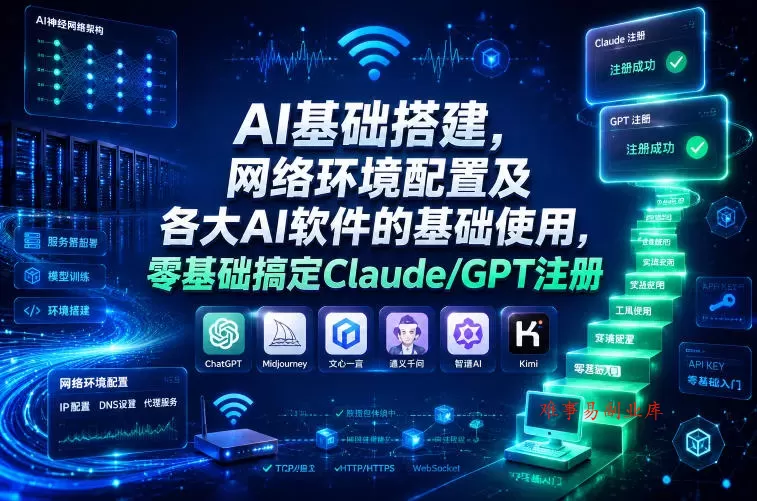 AI基础搭建,网络环境配置及各大AI软件的基础使用,零基础搞定Claude/GPT注册 AI基础搭建,网络环境配置及各大AI软件的基础使用,零基础搞定Claude/GPT注册