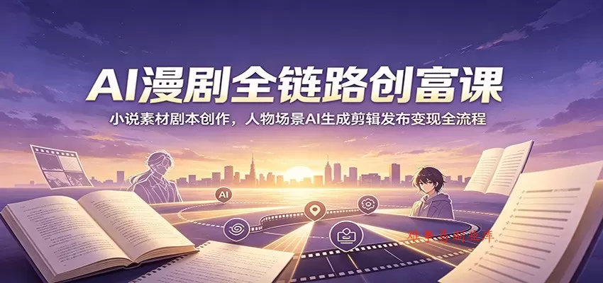 AI漫剧全链路创富课:小说素材剧本创作,人物场景AI生成剪辑发布变现全流程 AI漫剧全链路创富课:小说素材剧本创作,人物场景AI生成剪辑发布变现全流程