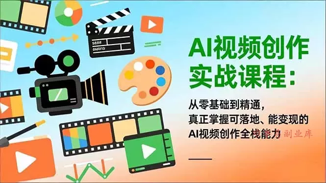 AI视频创作实战课程：从零基础到精通，真正掌握可落地、能变现的AI视频创作全栈能力-难事易副业库