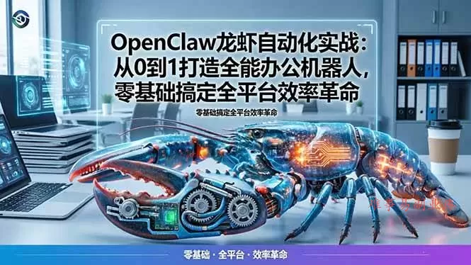 (17996期)OpenClaw龙虾自动化实战:从0到1打造全能办公机器人,零基础搞定全平台效率革命 (17996期)OpenClaw龙虾自动化实战:从0到1打造全能办公机器人,零基础搞定全平台效率革命