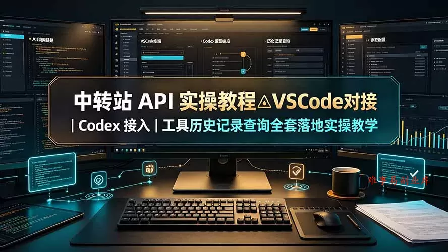 中转站 API 实操教程△VSCode 对接｜Codex 接入｜工具历史记录查询全套落地实操教学-难事易副业库