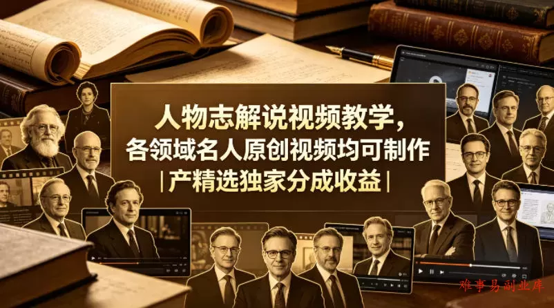人物志解说视频教学,各领域名人原创视频均可制作丨精选独家分成收益(更新0430) 人物志解说视频教学,各领域名人原创视频均可制作丨精选独家分成收益(更新0430)