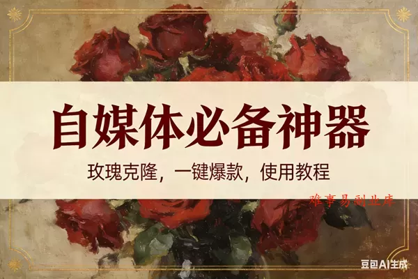 （16940期）玫瑰克隆神器，ai鲁大魔，自媒体必备的软件，一键爆款，详细教程-难事易副业库