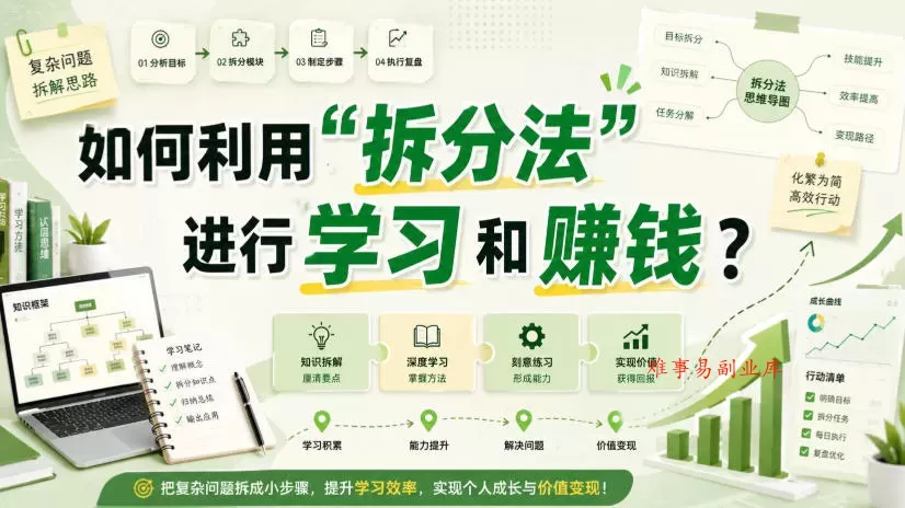 付费文章:如何利用“拆分法”进行学习和賺钱? 付费文章:如何利用“拆分法”进行学习和賺钱?
