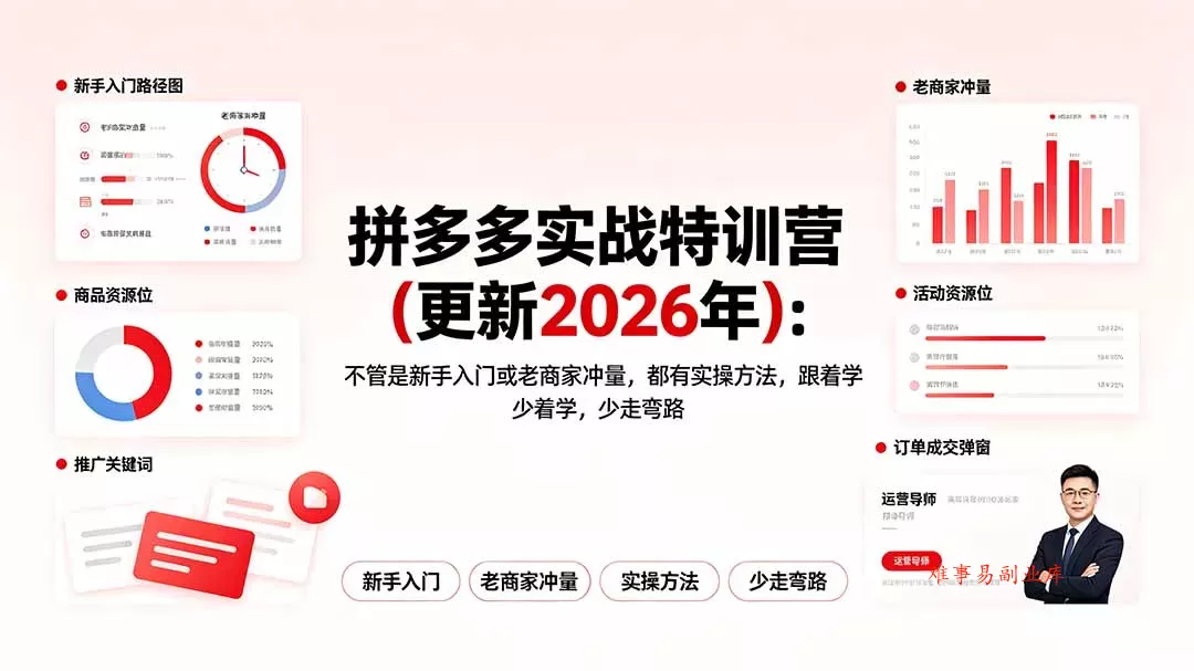 拼多多实战特训营(更新2026年-难事易副业库