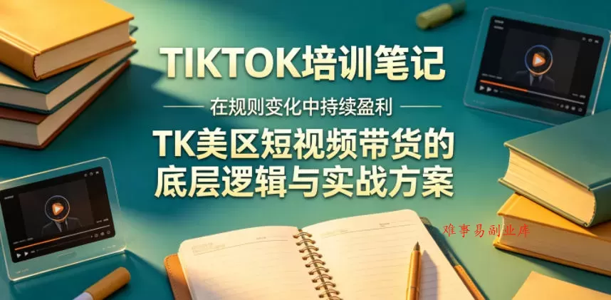 视界跨境TIKTOK4月17培训笔记，在规则变化中持续盈利，TK美区短视频带货的底层逻辑与实战方案【文档】-难事易副业库