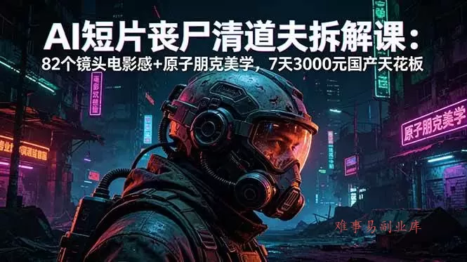 (18649期)AI短片《丧尸清道夫》拆解课:82个镜头电影感+原子朋克美学,7天3000元国产天花板 (18649期)AI短片《丧尸清道夫》拆解课:82个镜头电影感+原子朋克美学,7天3000元国产天花板
