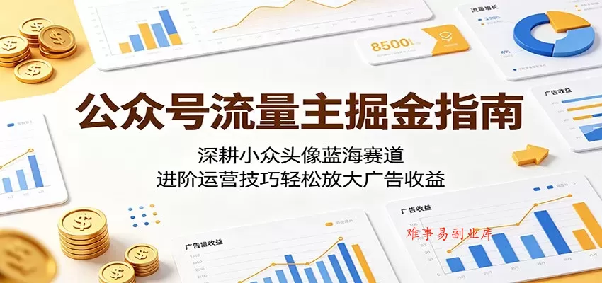公众号流量主掘金指南:深耕小众头像蓝海赛道,进阶运营技巧轻松放大广告收益 公众号流量主掘金指南:深耕小众头像蓝海赛道,进阶运营技巧轻松放大广告收益
