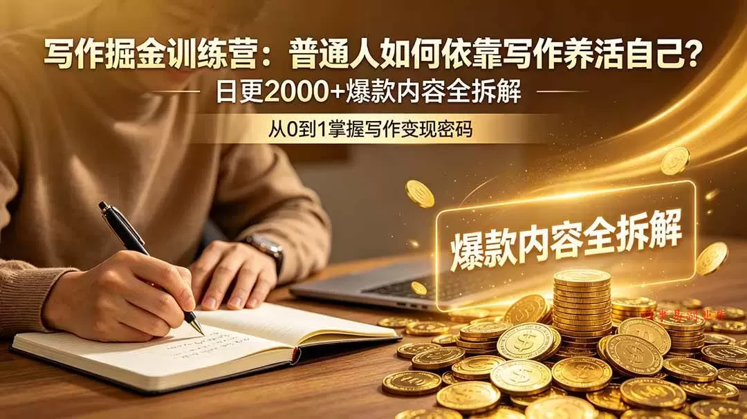 (18901期)写作掘金训练营:普通人如何依靠写作养活自己?日更2000+爆款内容全拆解 (18901期)写作掘金训练营:普通人如何依靠写作养活自己?日更2000+爆款内容全拆解