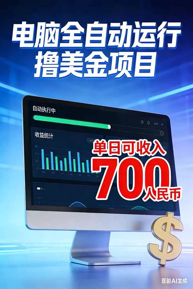 (17169期)2026年电脑全自动赚美金项目,单电脑日收益700+-难事易副业库