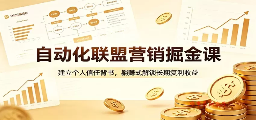 自动化联盟营销掘金课：建立个人信任背书，躺赚式解锁长期复利收益-难事易副业库