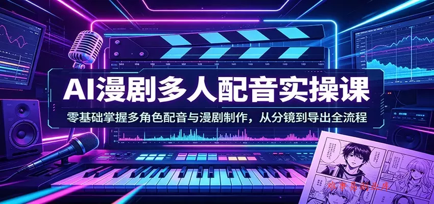 AI漫剧多人配音实操课:零基础掌握多角色配音与漫剧制作,从分镜到导出全流程 AI漫剧多人配音实操课:零基础掌握多角色配音与漫剧制作,从分镜到导出全流程