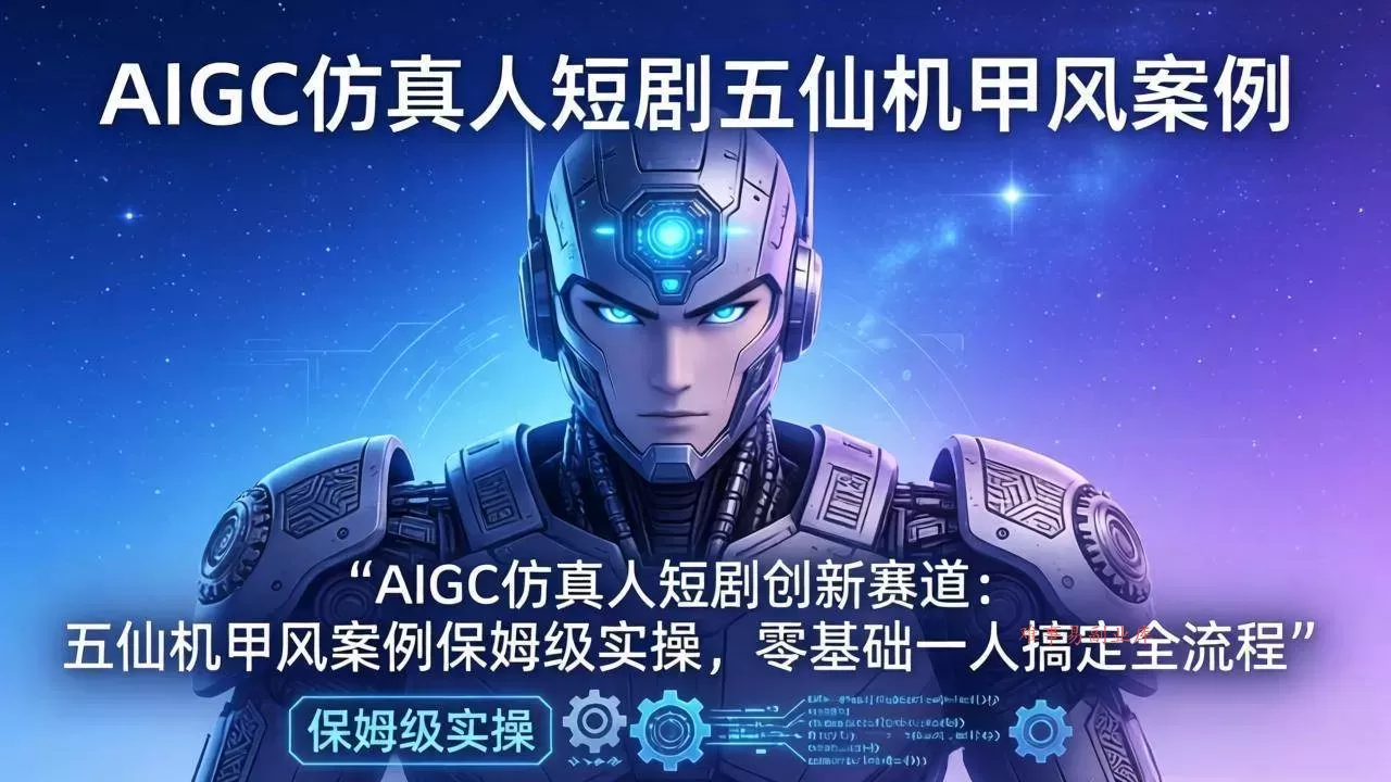 （17961期）AIGC仿真人短剧创新赛道：五仙机甲风案例保姆级实操，零基础一人搞定全流程